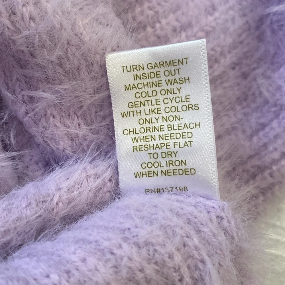 House of Harlow 1960 Marled Lavender lilac Furry Knit Casual Midi Skirt sz small